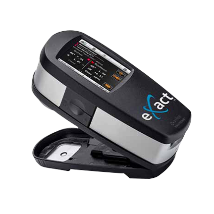 X-Rite eXact spectrophotometer used for press-side colour measurement