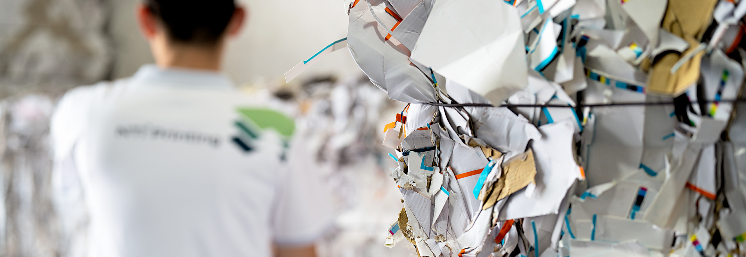Recovered paper and print waste sorted for recycling